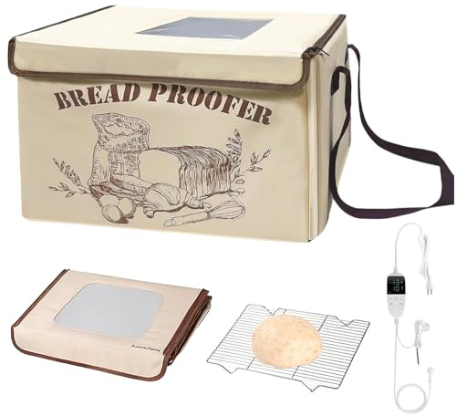 Bread Dough Proofer with Heater, Electric Bread Dough Proofing Box with 3 SidedHeating & Iron Mesh, 50~113℉ Digital Display 0 to 48 Hours Timer, Perfect for Making Sourdough, Bread, Pizza, Yogurt