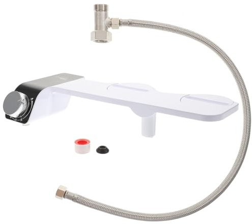 FOMIYES Kit Bidet Non Électrique à Double Buse Autonettoyante, Accessoire pour Siège de Toilette Ultra-fin 9/16, Compatible Wc Standard, Portable pour Hygiène Féminine et Familiale, Spray