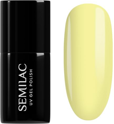 Semilac Gel Nagellack 970 Limoncello 7ml UV Nagellack für Nägel | Zitronengelb Pastell - deckend - sommerlich