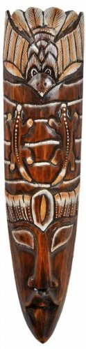 Maske bemalt 50 cm, Holz-Maske aus Bali, Wandmaske