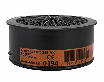 Sundström SR 298 GASFILTER [AX] - Schützt gegen organische Gase und Dämpfe mit Siedepunkt kleiner +65º