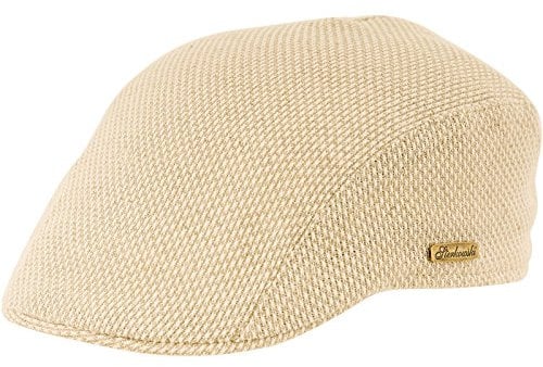 Sterkowski Sommer 100% Leinen Super Leicht Canva Schiebermütze Flat Cap 60 Beige