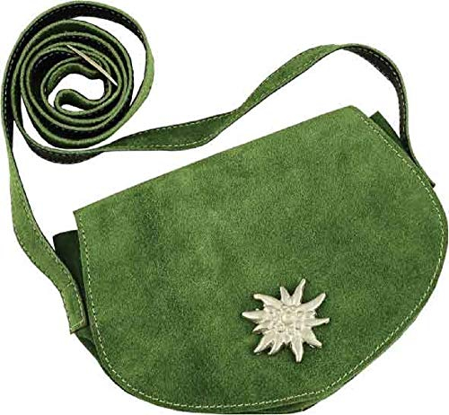 Damen Trachten Ledertasche mit Edelweiss in 3 Farben (Olive)