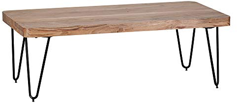 FineBuy Table basse en bois massif 115 x 60 x 40 cm