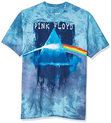 Liquid Blue Unisex's Pink Floyd Spiral Dark Side Short Sleeve T-Shirt, Tie Dye, Large