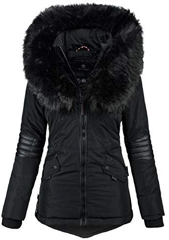 Navahoo Damen Winter Jacke Designer Parka Kunstfell Winterjacke B369