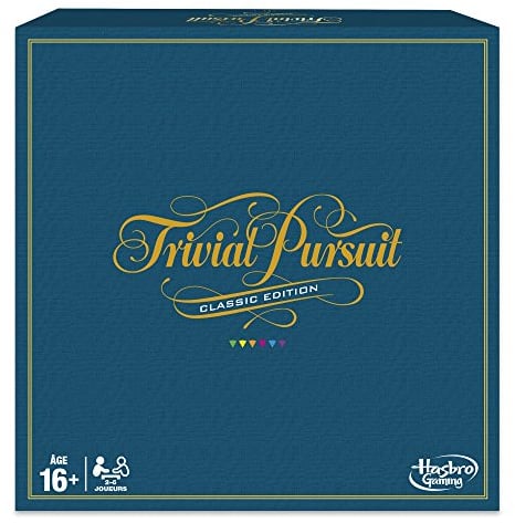 Trivial Pursuit Classique, Jeu de Société de Réflexion et de Culture Générale, Plateau Rétro et 2400 Questions, Version Française, pour Adultes et Ados