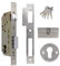 Amig - Cerradura de Embutir con Cilindro de Seguridad y Bocallave + 5 Llaves - Para Puertas de Madera de Entrada - De Acero Inoxidable - Picaporte Reversible - Para Manillas de 8 mm