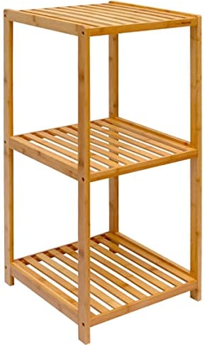 DuneDesign XL Bambus Holz Regal 83 x 38 x 39,5 cm 3 Fächer Stand-Regal Badezimmer Ablage Küchen Aufbewahrung Badregal