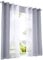LiYa 2 Stück Gardinen mit Farbverlauf Design Vorhang Voile Transparent Dekoschal (BxH 140x225cm, Grau mit Ösen)