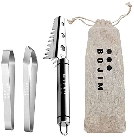 [Original] Seghettatore per Pesce Professionale in Acciaio Inox con 2 Denti di Sega in Acciaio Inox, con 2 pinze per disarmare in Omaggio+ Ebook offerto