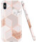 JAHOLAN iPhone X Hülle iPhone XS Handyhülle TPU Silikon Weiche Schlank Schutzhülle Handytasche Gummi Dünn Flexibel Case Handy Hülle für iPhone X XS - Marmor Bling Glitter Sparkle Rose Gold - 5.85 Zoll