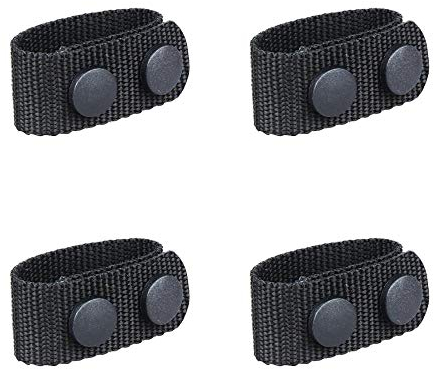 Gexgune Duty Belt Keeper Nylon Tactical Belt Keeper Schlaufen-Gürtelschnalle für 2-2 1/4 Zoll mit doppeltem Druckknopf (4er-Pack, schwarz)