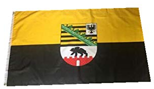 Stormflag Deutsche Sachsen - Anhalt Flagge(90cmx150cm) Polyester Pongee 90g mit Ösen mit Doppelnadel genäht.