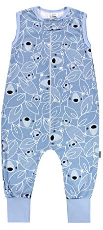 TupTam Sommerschlafsack Baby mit Füßen – Leichter Schlafsack Baby Sommer 0.5 TOG, OEKO-TEX, Farbe: Bärchen Blau, Größe: 104-110