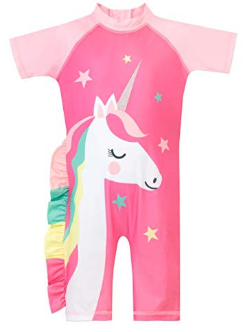 Harry Bear Costume da Bagno per Ragazze Unicorno Rosa 5-6 Anni