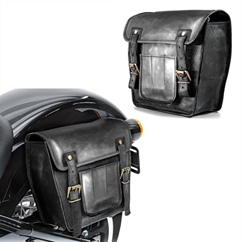 2X Satteltasche Leder für Suzuki Intruder VS 1400 / VL 125 SV4 schwarz