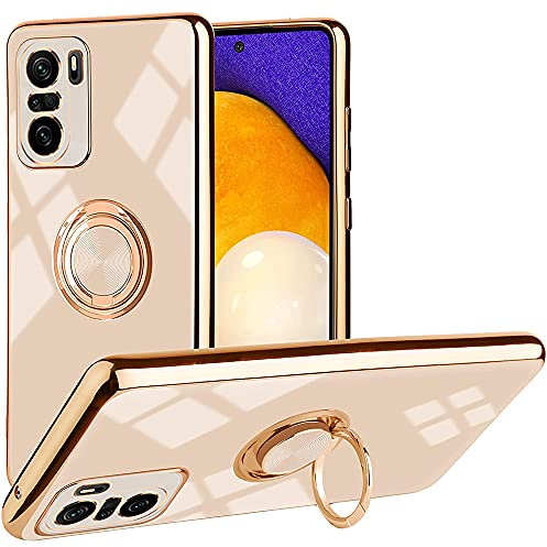 IBEX Schutzhülle für Xiaomi Poco F3 5G/Mi 11i, Ringhalterung aus TPU, glänzend, Schutzhülle aus weichem und dünnem TPU, mit stoßfestem Rand, Aprikose