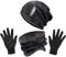 Swygoo Winter Beanie Mütze Schal und Touchscreen Handschuhe Set, Strick-Thermo-Set mit Kuscheligem Fleece-Futter, Slouchy Beanie-Kappe, Nackenwärmer und Handschuhe für Damen und Herren (Dunkelgrau)