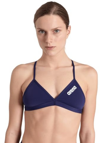 arena Performance Team Solid Top Bikini Femme Sportif pour Piscine, Haut à Séchage Rapide en Tissu Maxfit Éco Résistant au Chlore avec Protection UV et Doublure à l’Avant