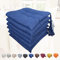 Set 6 Cuscini Sedia Con Lacci 4 Punti Comodi Made in Italy in Cotone Imbottiti e Spessi 6 Cm (Blu)