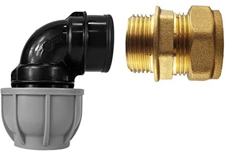 mdpe Fittings to Copper Pipe connectors (20mm elbow-15mm Copper Straight)