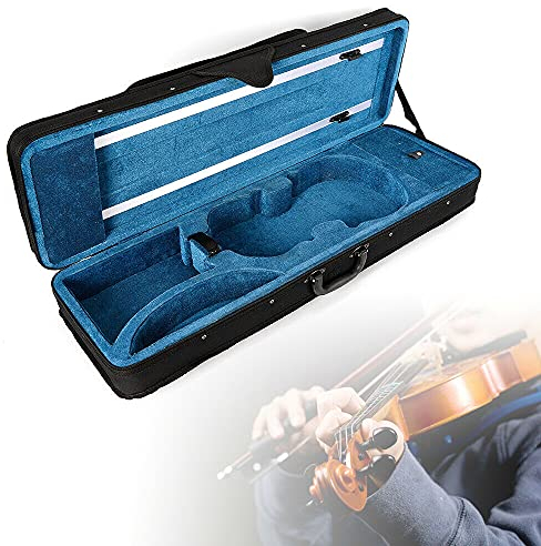 Geigenkoffer Kasten mit Rucksackriemen Violinkoffer für Violine 4/4 Violin Case, Violin Storage Box Fiddle Accessory +2 Stück verstellbarer Gurt