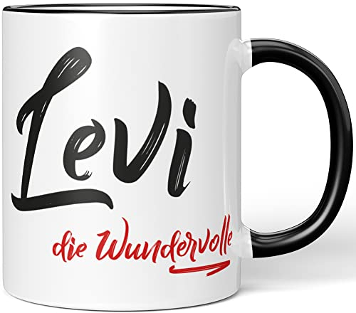 JUNIWORDS Tasse, Levi, die Wundervolle, Schwarz (5259770)