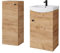 Planetmöbel Ensemble de Meubles de Salle de Bains Lavabo avec Meuble Bas 45 x 60 x 33 cm avec Armoire Centrale 32 x 75 x 23 cm pour Salle de Bains et WC invités, chêne doré