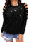 Frauen FrüHling Und Herbst Rundhalsausschnitt Hohl Langarm LäSsig Temperament Offene Schulter T-Shirt Top