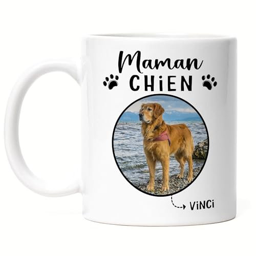 Kiddle-Design Mamie Chien Mug Personnalisé Photo Cadeau Propriétaire de chien Amoureux de chien Femme Dog Mom Ami de chien Animal de compagnie Mug Photo