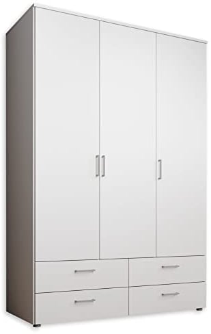 Stella Trading SPAZIO Blanco – Armario versátil giratorias de 3 Puertas para tu Dormitorio, Madera de ingeniería, 3-türig