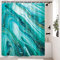 LIVETTY Mintgrün Abstrakt Duschvorhang 180×180cm mit 12 Haken Mint Hellgrün Duschvorhang Türkis Blaugrün Stoff Badezimmer Vorhang Waschbar Schnell Trocknend