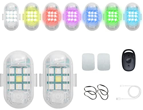 Auto Fernbedienung Blitzlicht,7 Farben LED-Flugzeug-Blitzlichter & USB-Aufladung Mit Vibrationsfunktion, Drahtloses LED-Blitzlicht mit hoher Helligkeit,Drohnen-Antikollisionslichter