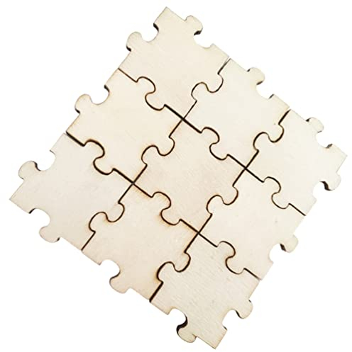 Warmhm 100st Puzzle-holzscheiben Natürliche Unbehandelte Holzscheiben Puzzle Stücke Puzzle Unbedruckt Leere Rätsel Bodenmatte Aus Puzzleteilen Lernspielzeug Farblos Hölzern Mach Es Selbst
