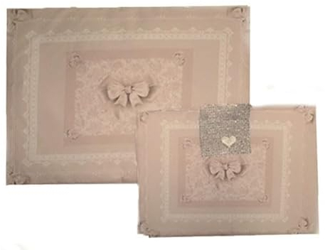Russo Tessuti Copriforno + Coprifornello Piano Cottura Cucina Stampa 3D Fiocco Merletto Pizzo-Beige