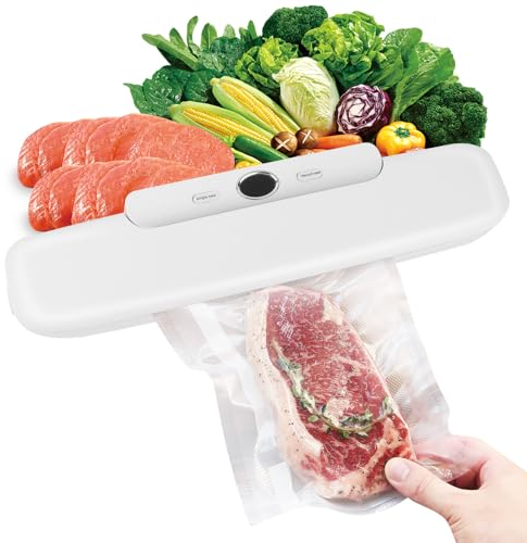 Machine d'étanchéité sous vide,Machine Sous Vide Alimentaire, Machine Sous Vide pour Aliments Automatique avec 10 Sacs, Machine D'emballage Sous Vide Portables pour Aliments Viandes Légumes Fruits