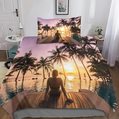 VOLDAX Toca Boca Welt 3D Bettwäsche Set Drucken Betten Set Jugendliche Spiele Bettbezug Mit Mikrofaser Reißverschluss Schließung Kopfkissenbezug Weich Haltbar Atmungsaktive Single(135x200cm)