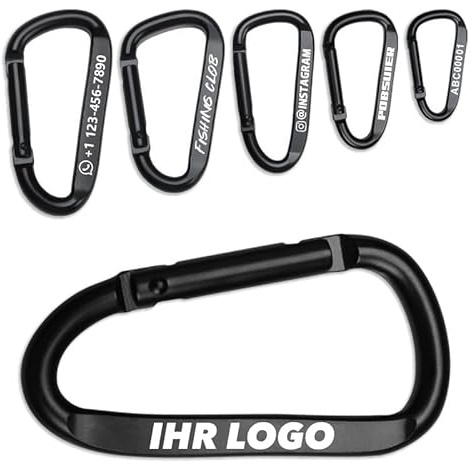 Pobsuier® Karabiner Haken Personalisierte D-Form Karabinerhaken Clip aus Metall mit Federhaken für Camping Wandern Reisen Schlüsselanhänger