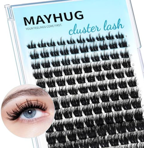 Mayhug Extension Cils Natural Faux Cils Individuel 120 pcs Mix 8-18mm Cils Individuels D Curl Lashes(Fluffy)