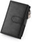 GOIACII Portefeuille Femme Cuir Moyen Porte-Cartes de Crédit RFID Double Fermeture éclair Porte Monnaie Grande Capacite avec 16 Cartes et 3 Fenêtre D'identification