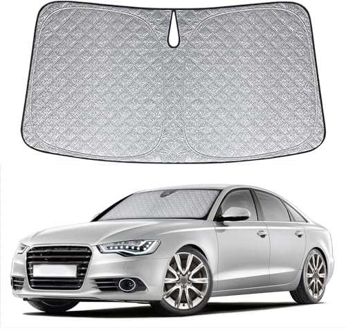 Sonnenschutz Auto Frontscheibe Ersatz für Audi A6 2011-2018, Auto Windschutzscheibe Sonnenschutz Innen, Faltbar Sonnenschirm Auto UV Schutz Reflektierender Staub Schutz Sonnenschutzfolie Zubehör