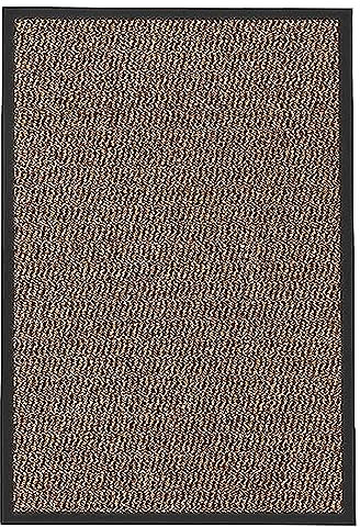 KAV Non-Slip Washable Dirt Trapper Door Mat – Durable Indoor Outdoor Rug, Absorbent Entryway Mat for Home & Office, Kitchen & Bathroom Mat, Front Door Decor – (40x60)cm / (1.31x1.97)ft - Brown/Black