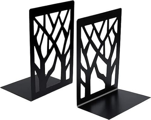 MYHOMiE **Shelf Book Supports, 2-Pack Heavy Duty Metal Stoppers – Sturdy Bookends for Home, Office & Study, Decorative Holders for Desks, for Readers & Students**