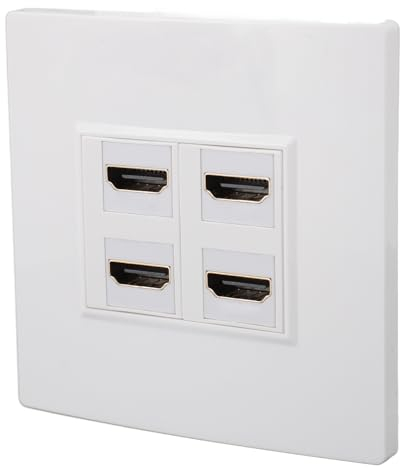 Annadue Plaque Murale 4K HD, 3840 X 2160 60 Hz, 4 Ports HDMI HD, Prise Murale Audio/vidéo, Interface Multimédia HD, pour Ordinateurs, Téléviseurs, Disques durs.
