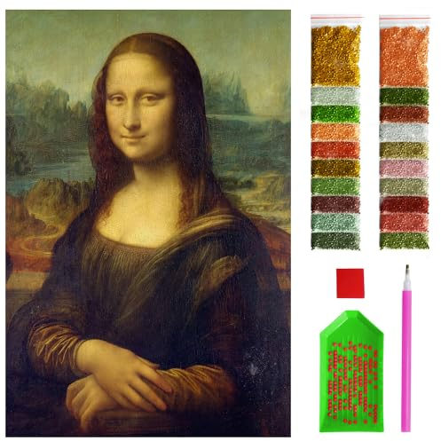 ARTULIO Diamond Painting Set - Mona Lisa von Leonardo da Vinci - 40x60 cm - Groß XXL - 5D Diamant Painting Bilder DIY, Diamond Painting Erwachsene