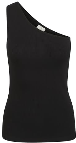 KAFFE Jerseytop Kapia Damen Jerseytop Asymmetric One Shoulder Tank Top XXL, Black Deep
