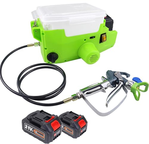 ylpddmm Airless pulverizador: Flujo 1,2 L/min,Maquina de Pintar Paredes,Manguera de airless de 1,5 m,Maquina de Pintura airless para Jardines, Vallas y Paredes