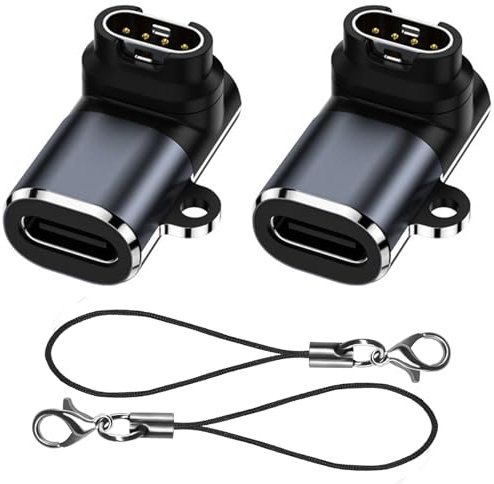 ZUOQIANG Adaptadores de Cargador de Reloj para Garmin, 2 Piezas USB-C Tipo C Adaptador Conector de Carga(Hembra a Macho, Compatible con Garmin Fenix 7/7X/7S/6/6X/6S