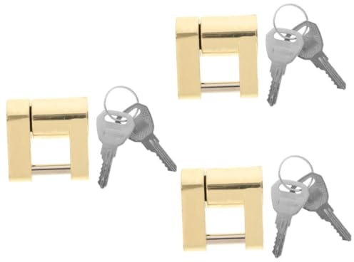 NIYANGLE 3pcs Trailer Lock Heavy Duty Hitch Clamp Anti-lockable Hitch Coupler Locks Set